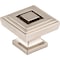 Jeffrey Alexander 1-1/4" Overall Length Satin Nickel Square Delmar Cabinet Knob 585L-SN - alternate 1